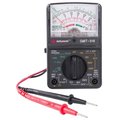 Gardner Bender Multimeter, Analog Display, Functions AC Voltage, DC Current, DC Voltage, Resistance, Black GMT-318